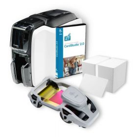 11185 - Impresora de Carnet Zebra ZC100 + Ribbon YMCKO 200 Img + 200 Tarjetas PVC