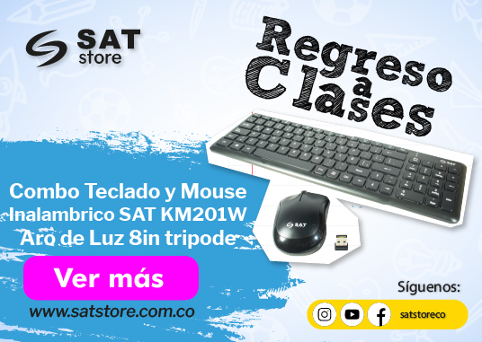 Combo Teclado y Mouse Inalambrico SAT KM201W