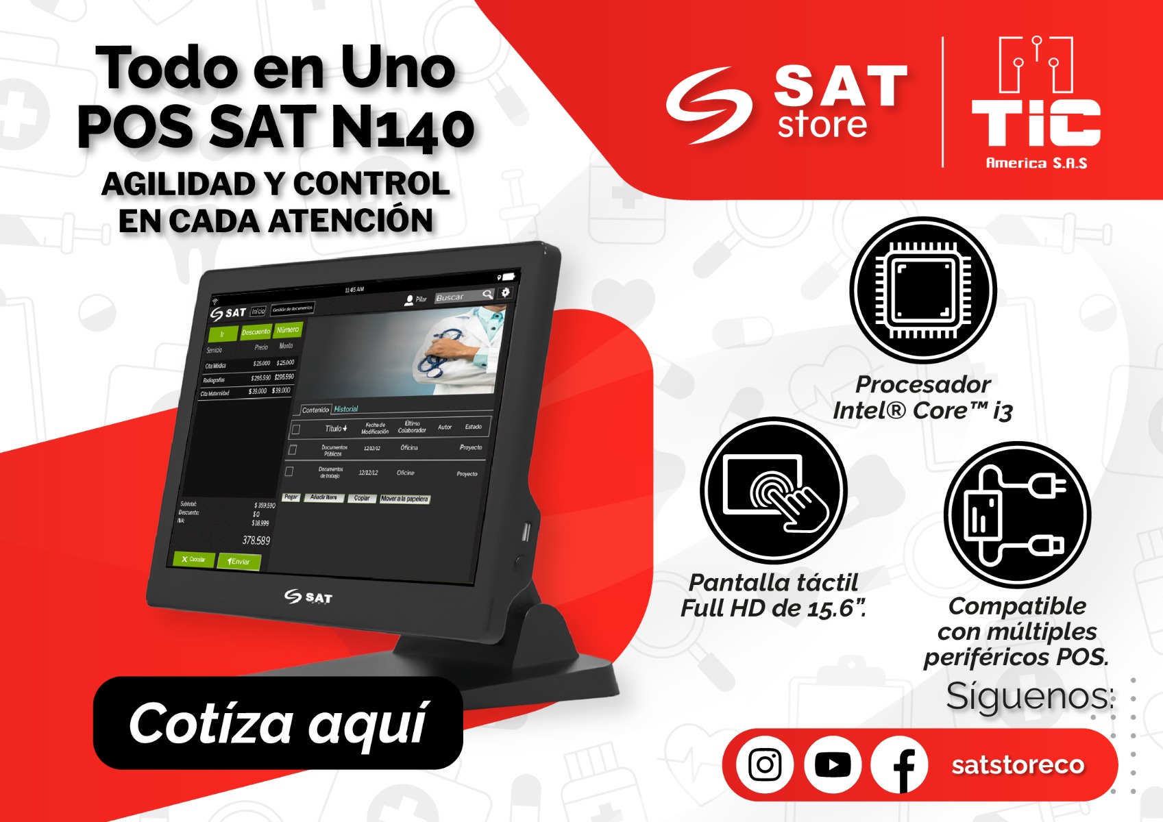 Equipo todo en uno POS SAT N140