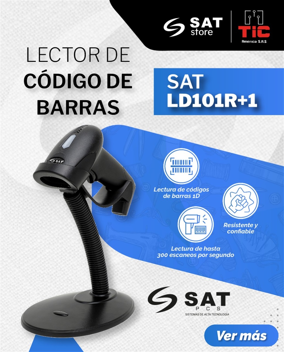 Lector de Códigos de Barras SAT LD101R+1